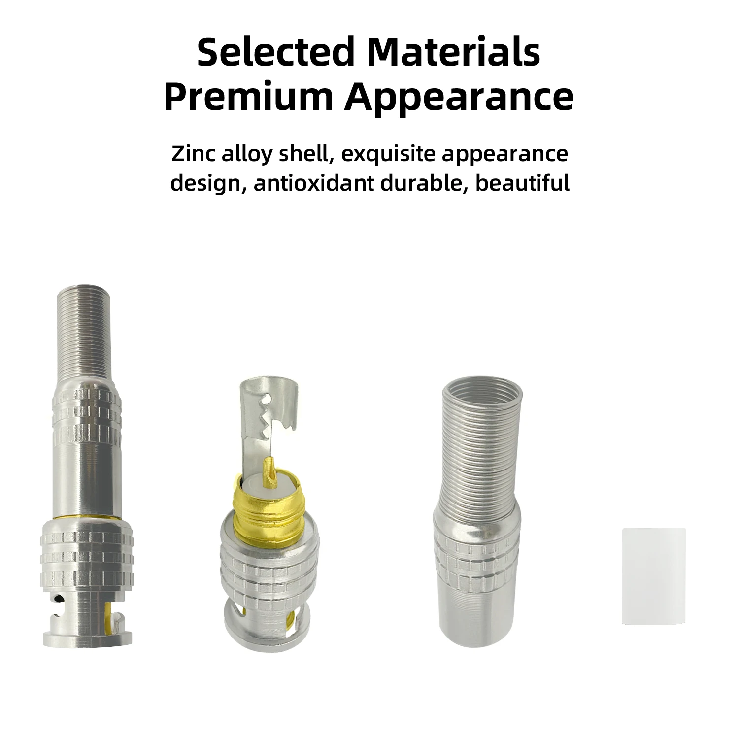 10pcs BNC to Q9 Solder Type Converter for 75-5 Surveillance Coaxial Cable CCTV Security System High Fidelity Video Connectors