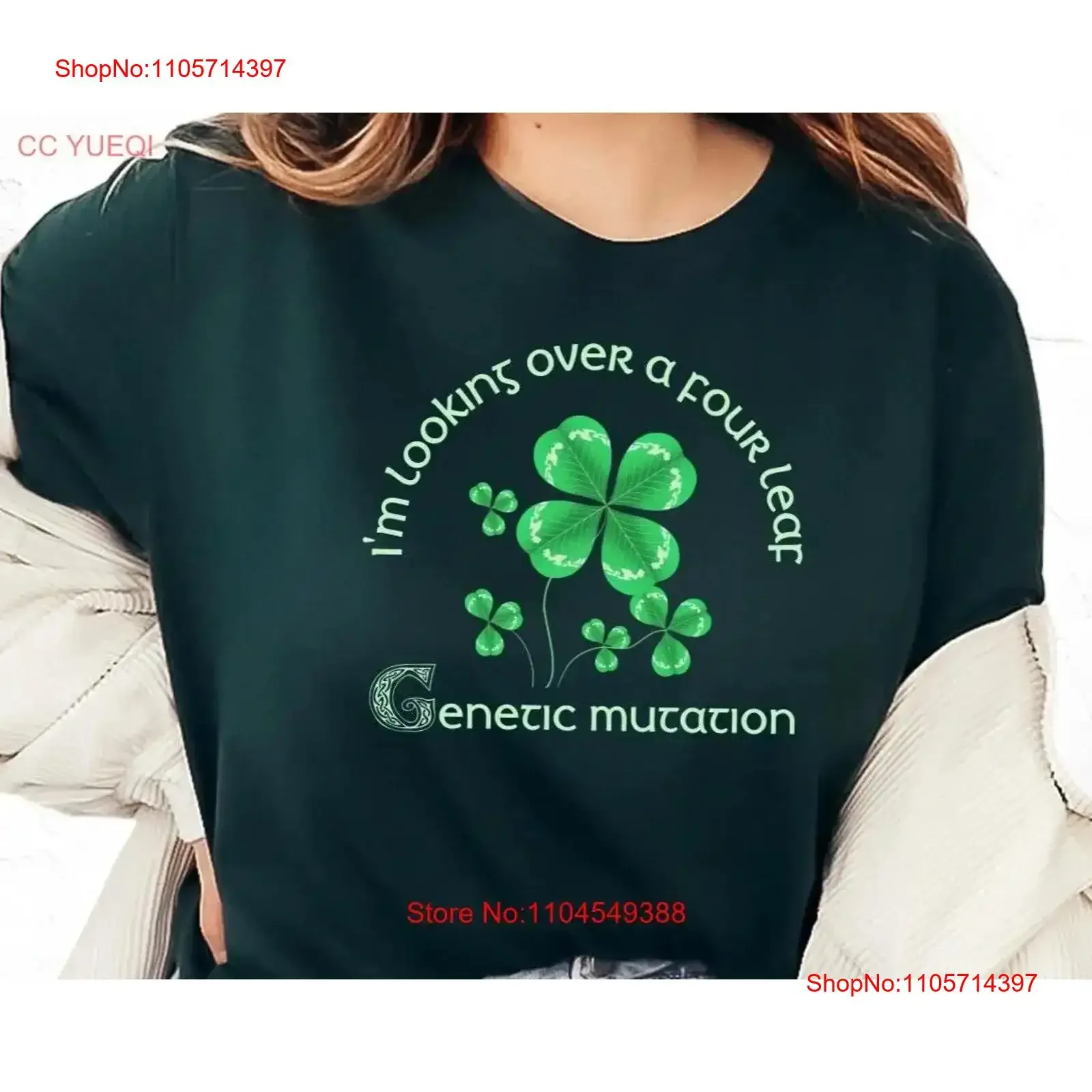 Four Leaf Clover Genetic Mutation Funny St Patricks Day T Shirt Great for Science Teachers Scientists Biologists Geeks and