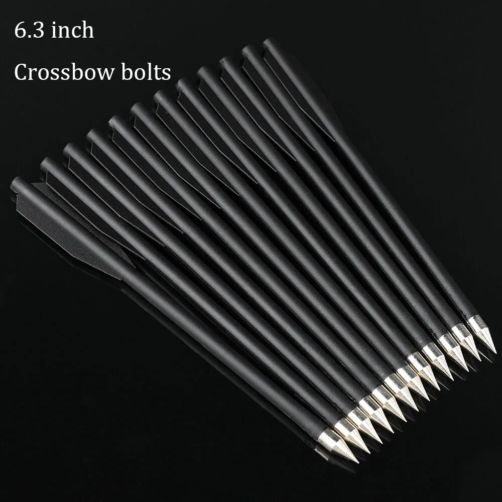 

6.3" Crossbow Bolts - Plastic Shafts with Steel Tips | Fits 50/80 lbs Pistol Mini Crossbows | For Target Archery & Hunting