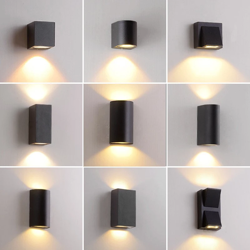 

Наружный водонепроницаемый простой внешний настенный светильник, квадратная лестница, двор, светильник с одной головкой, круглый маленький настенный светильник, 5 Вт, 10 Вт