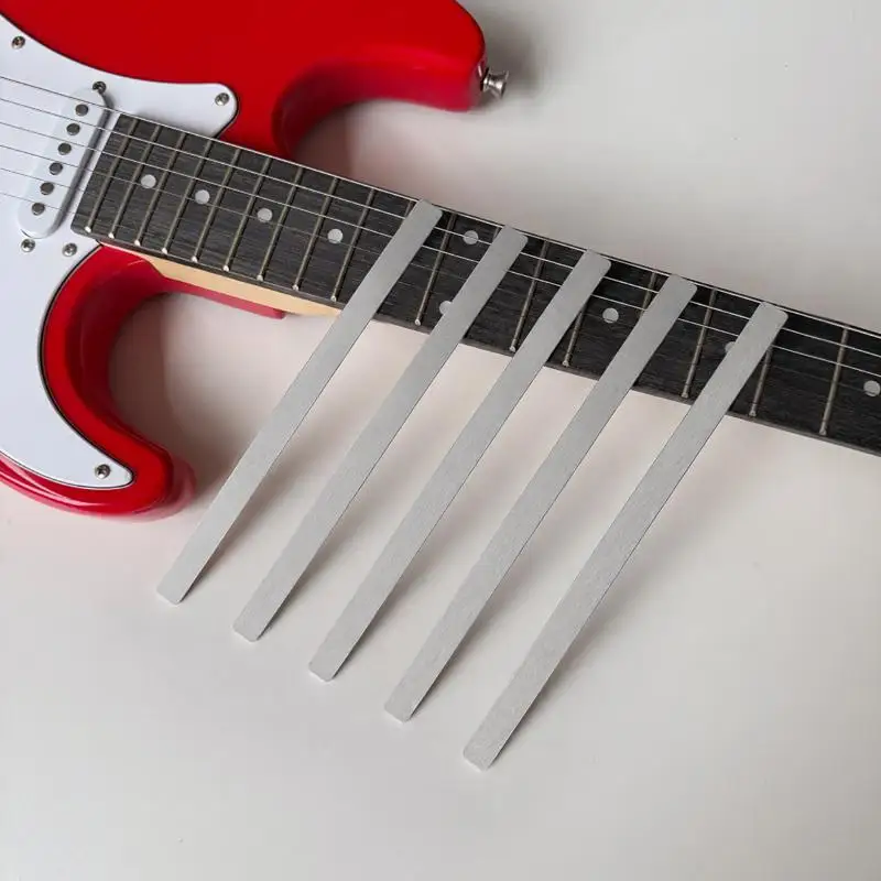 Professional Guitar Neck Fret Leveling Bar 6PCS Luthier Tools Set with 3 Kinds Mesh Sandpaper for Guitar Fret Polishing