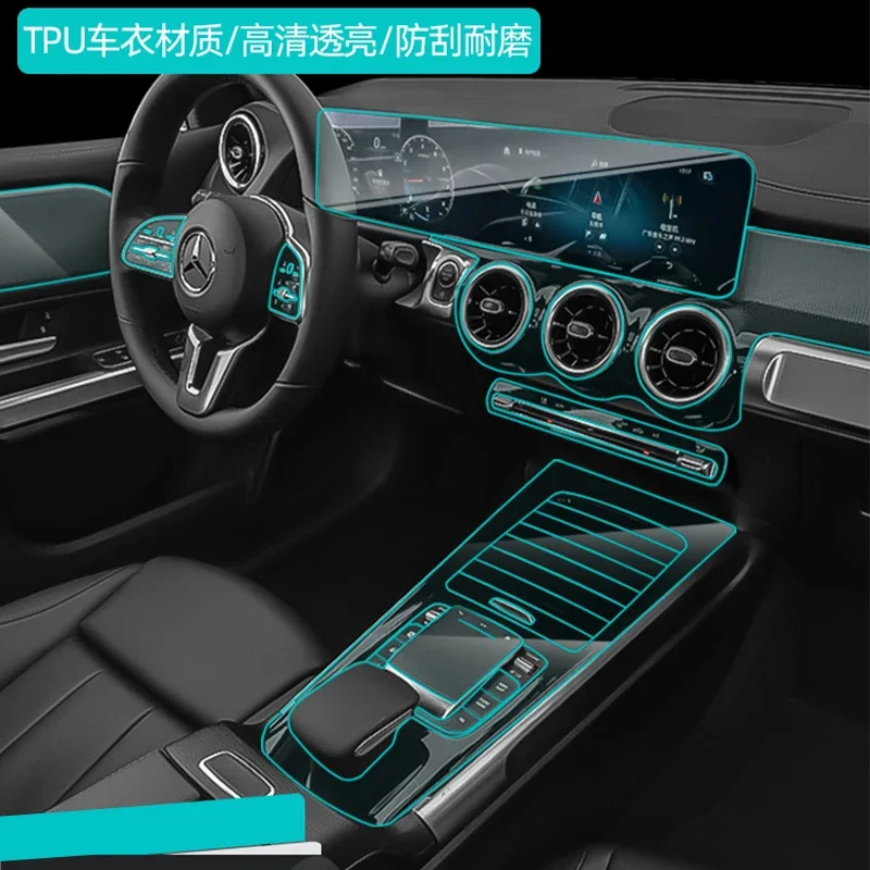 Tpu Film for Mercedes Benz GLA GLB GLA180 GLA200 GLB180 GLB200 Car Interior Sticker Center Console Gear Navigation Door Panel