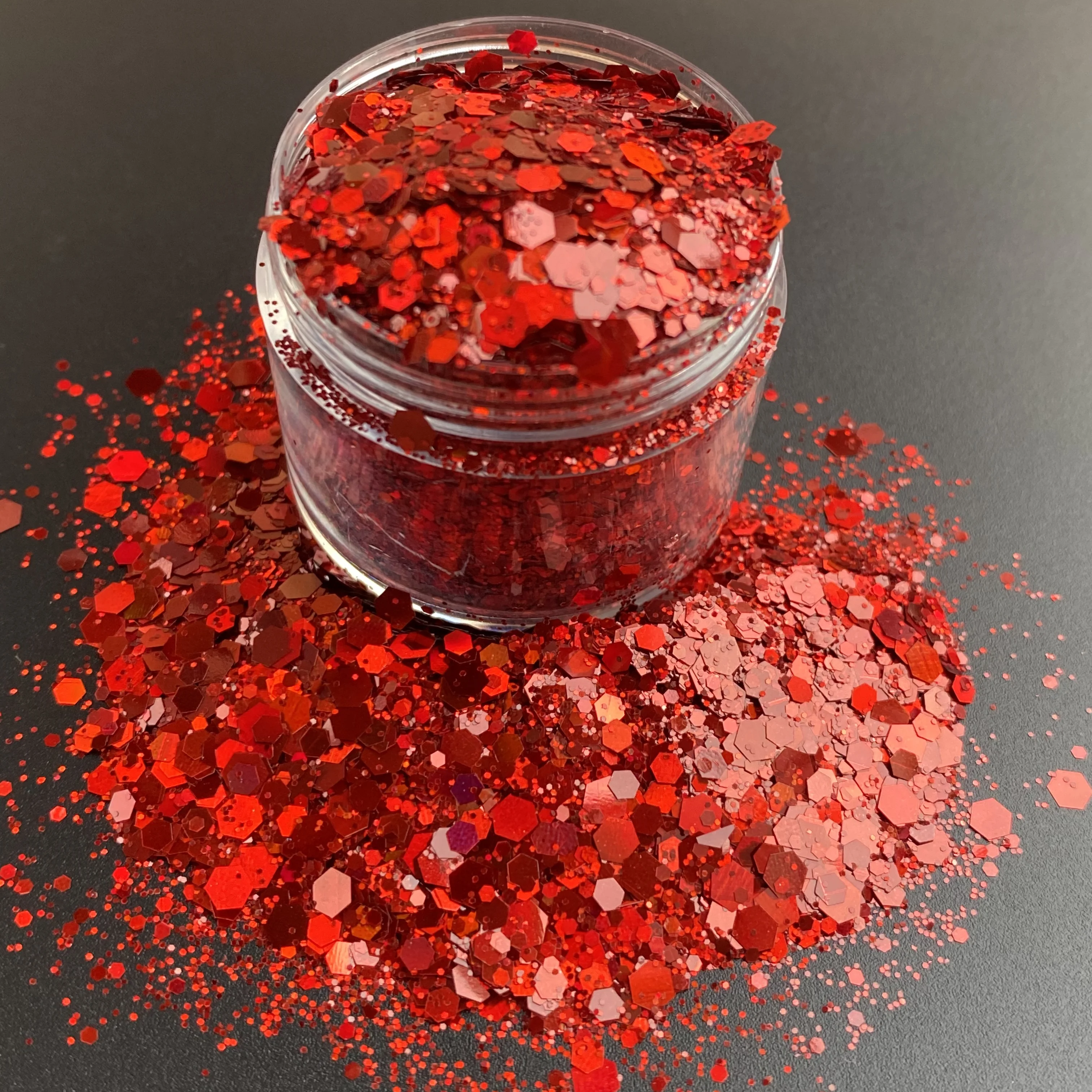 15g/Jar Popular Mixed Glitter Powder Sequins Hexagon Laser Nail Craft Chunky Flakes For Epoxy Resin