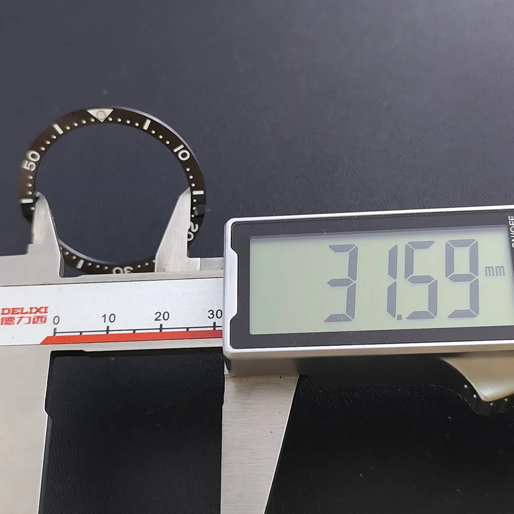 Inserto de bisel de reloj de cerámica de moda plana de 38mm x 31,5mm apto para cajas de reloj SKX007 SKX009 SRPD NH35 NH36 piezas de reloj de movimiento