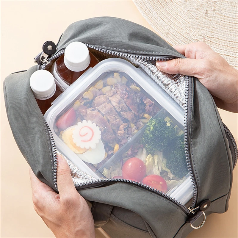 BYMONDY Nylon Large Lunch Bags for Work Picnic Durable Leakproof Insulated Lunch Box Bag Thick Aluminum Foil Thermal Lunchbox