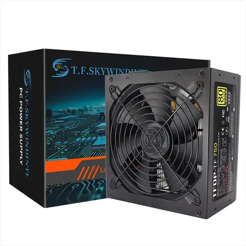 Zasilacz gamingowy 750W 80 Plus Gold ATX PC PSU w pełni modułowy 24-pinowy 12V z dużym wentylatorem 120mm, odpowiedni do komputerów stacjonarnych i serwerów.