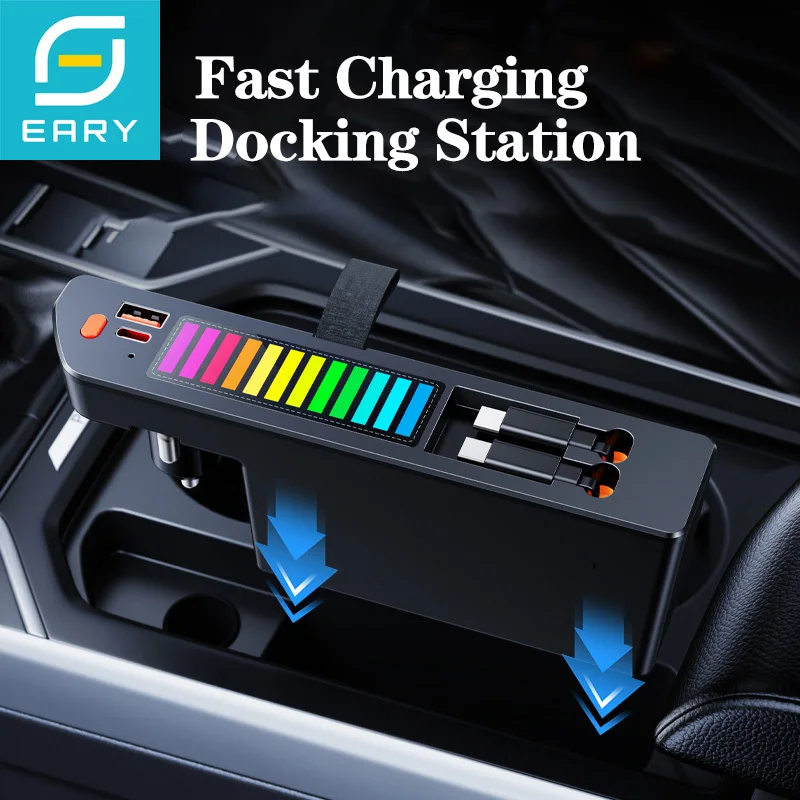 

Eary Car Retractable Data Cable Fast Charging Docking Station with RGB Lighting for Volkswagen Passat 2019-2025 & USB/Type-C/PD