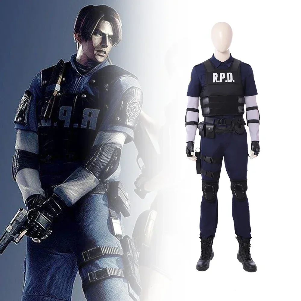 

Halloween Masqurade Resident 2 Cosplay Re Leon Scott Kennedy Cosplay Costume with Leon Vest Men Halloween Costumes