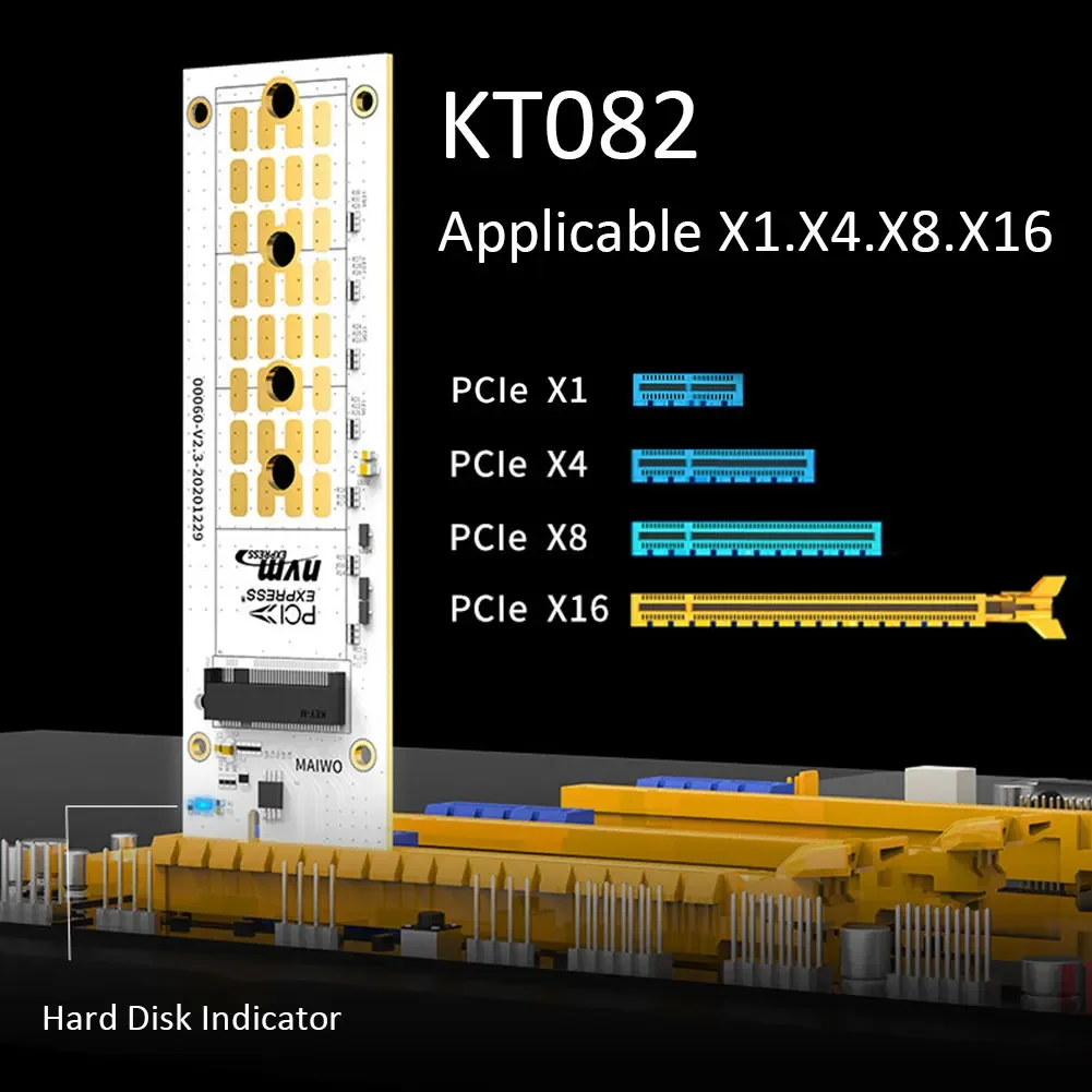 MAIWO PCIE X1 naar M.2 M Key NVME Riser Adapter Card Board HDD 32Gbps M2 MKey Uitbreidingskaart RGB Computer Adapter 2280 HDD SSD