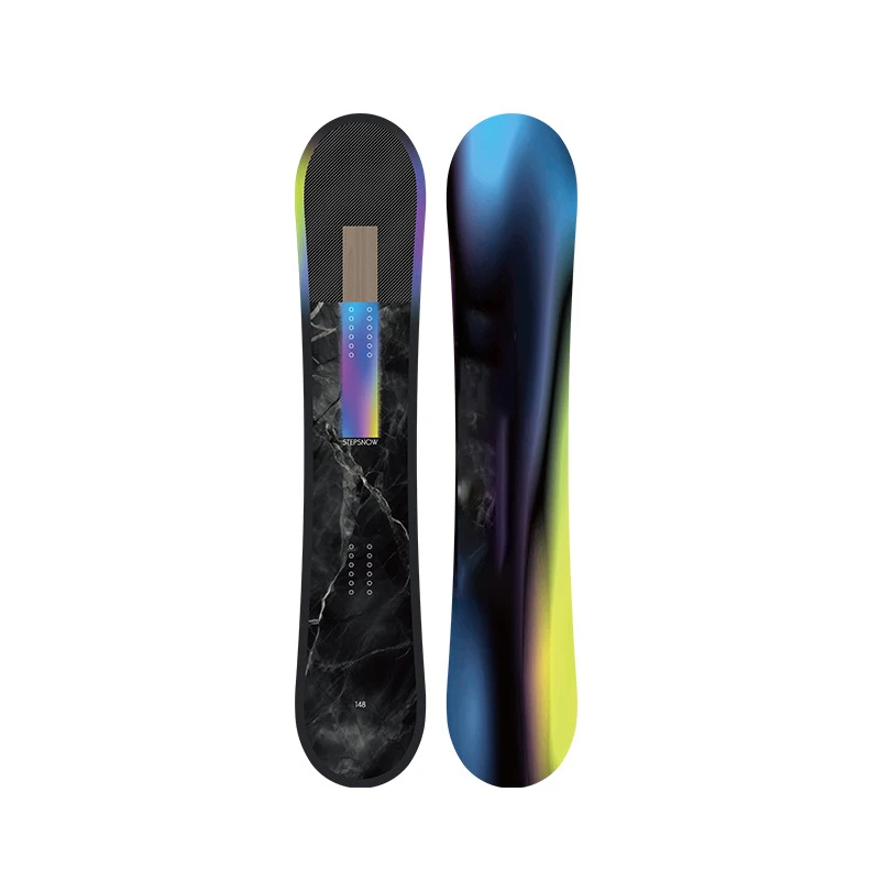 

Multi Axis Fiberglass Adult Men's Snowboard Set White Poplar Wood Core Wear Resistant Base Aurora Ski Board Set