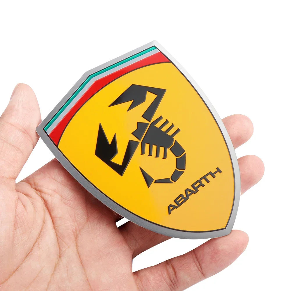 1/2pcs Car Styling 3D Aluminum ABARTH Scorpion Badge Sticker Body Trunk Decoration For Fiat 500 Punto Stilo Ducato Palio Pondo