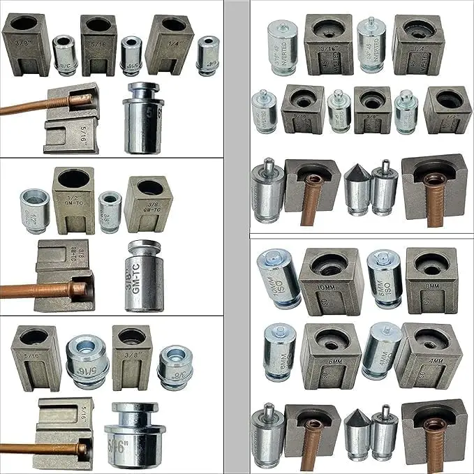 Tool Kits,45° Double Tools, 33PCS Dies, Brake Repair Brake Tool for 3/16"-1/2",for Copper Line,S