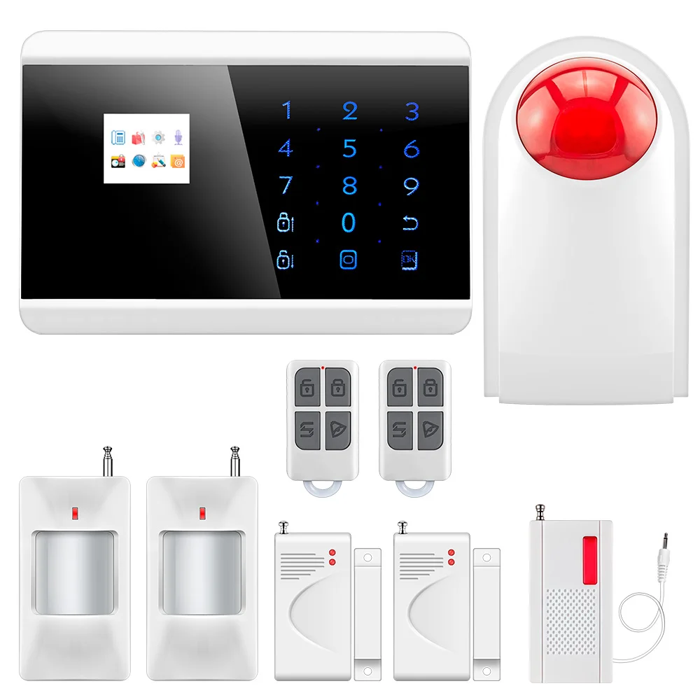 8218G GSM/PSTN Alarm System Wireless Home Appliance Touch Keypad APP Remote Control Motion Sensor Detector