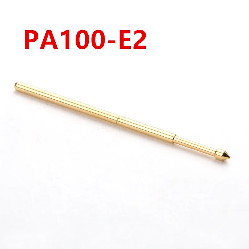 100PCS/Pack Gold-plated Head PA100-E2 Conical Head Spring Test Pin 1.36mm Spring Thimble Used for Circuit Board Testing