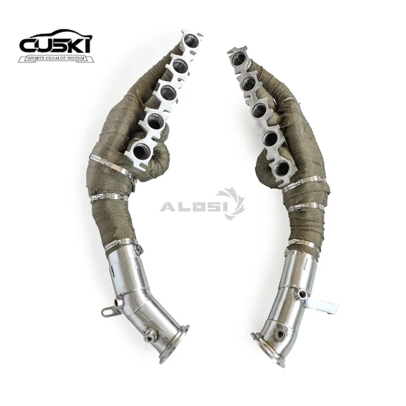 

Разъем выпускного коллектора подходит для Lamborghini Huracan STO 5,2 2020-2025, прямая система, модернизация выхлопной системы автомобиля