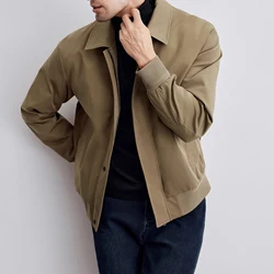 2025 Spring and Autumn New Baseball Collar Short Loose Solid Color Jacket Men's Business Casual Thin Coat Trend Outerwear