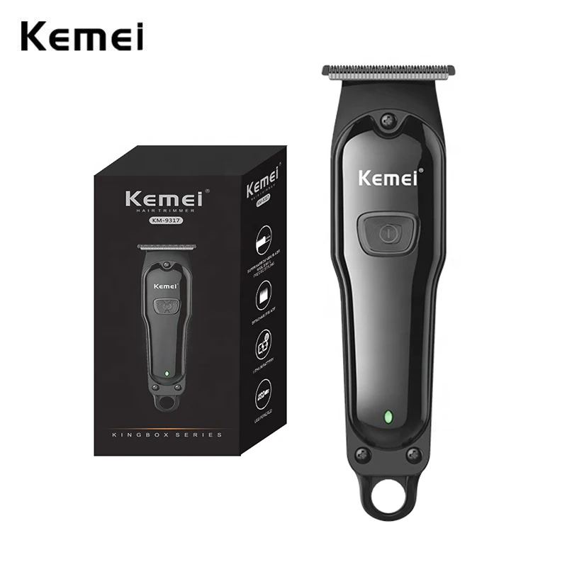 

Kemei 2022 Electric Hair Trimmers T-shape Blade Cordless Clipper Finish Edge Hair Cutting Machine Rechargeable Barber Powerful