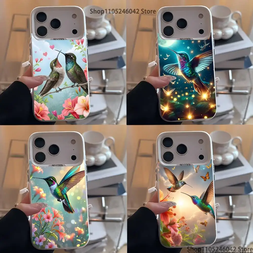 

Colorful Bird Hummingbird Phone Case For iPhone 17,16,15,14,13,12,11,Pro,XS,Max,Plus,Mini,SE4,E White Matte Shockproof Cover