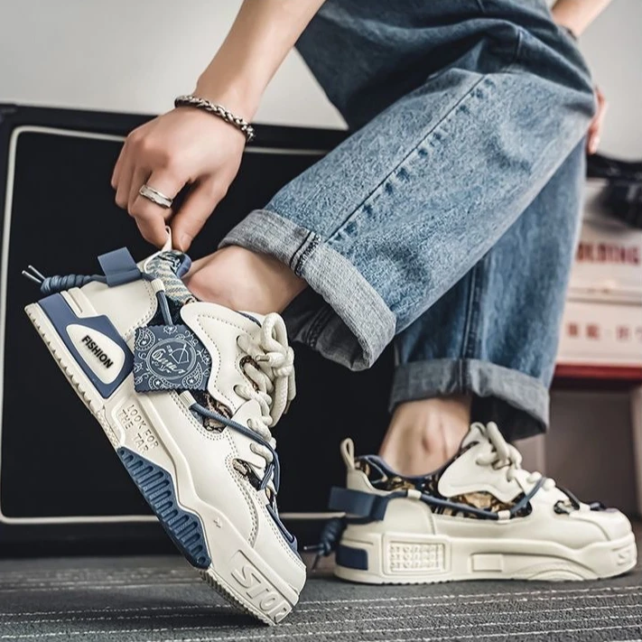 

Men's Shoes Breathable Canvas Shoe Trend Versatile Niche Board Shoes Platform Casual Men Shoes Non-Slip Sneakers Zapatos Hombre