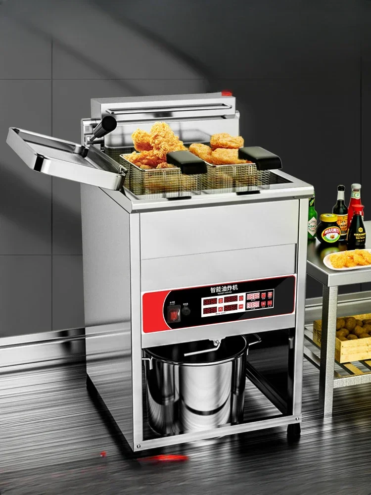 Commercial large capacity vertical double cylinder constant temperature deep-fried dough sticks frying machine