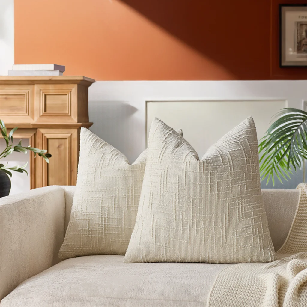 

1pc Simple Stripe Pillow Cover with Vertical and Horizontal Texture Decoration, Bohemian Decorative Pillow Cover, 18*18inch
