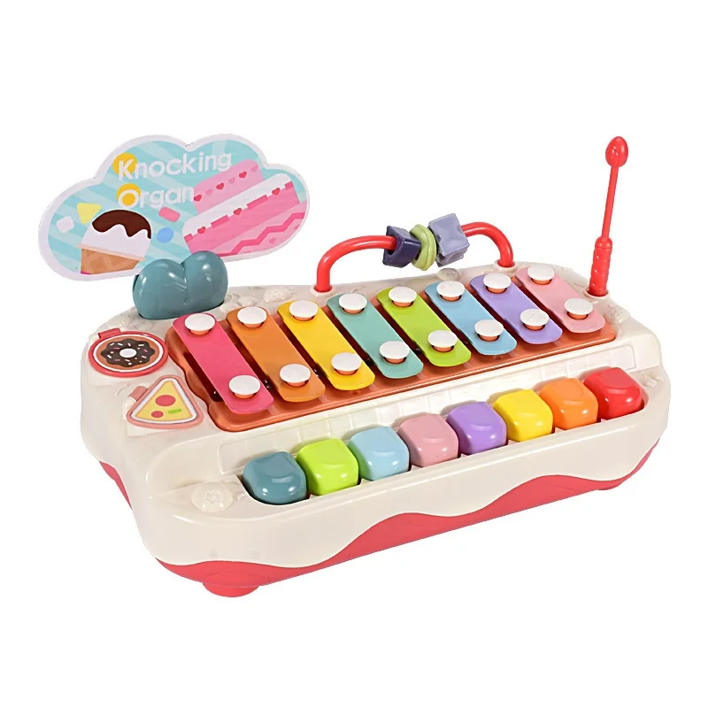 Puzzle Eight Tones Hand Tapping Piano Baby 2-In-1 Piano Instrument 8-Month-Old Baby Music Toy Piano Gift