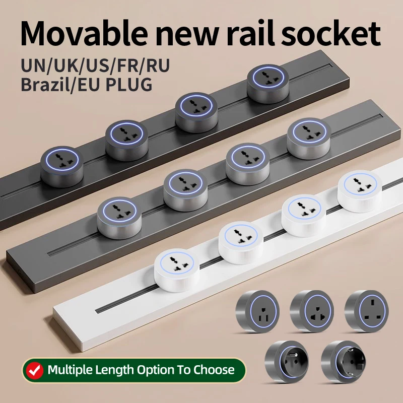 

Mobile Rail Socket UK EU US FR Universal 8000W Kitchen Home Appliance With USB Typec High Quality Multifunctional Plug Adapter