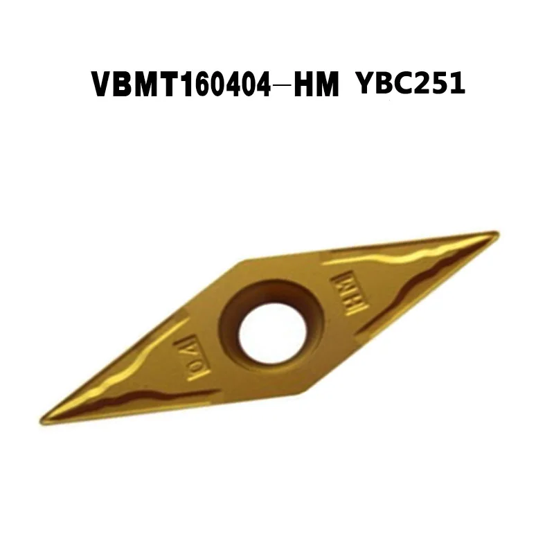 VBMT160404 VBMT160408 HM YBC251 YBC252 inserti in metallo duro tornio CNC originale utensile per tornitura in metallo VBMT 160404 lama per acciaio