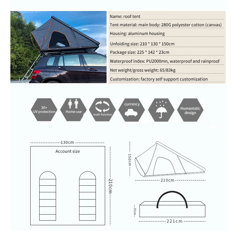 Car Automatic Tente Gonflable De Comping Dome Tent For Jeep Msr Cars Quechua Black&fresh