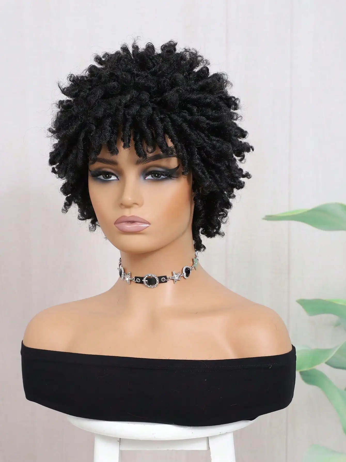 Short Dreadlock synthetic Wig For And Men Afro Faux Locs Dreads Wig Heat Resistant Short Braided Wigs For Women