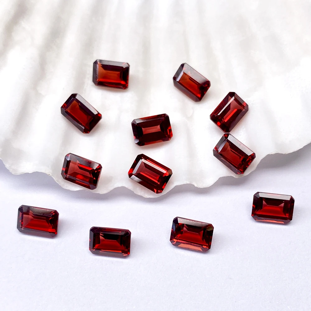 

1 шт. Мозамбик красный гранат настоящий натуральный камень Октоган шаговая огранка 9x11 мм-10x12 мм граненый глаз чистый полудрагоценный свободный драгоценный камень