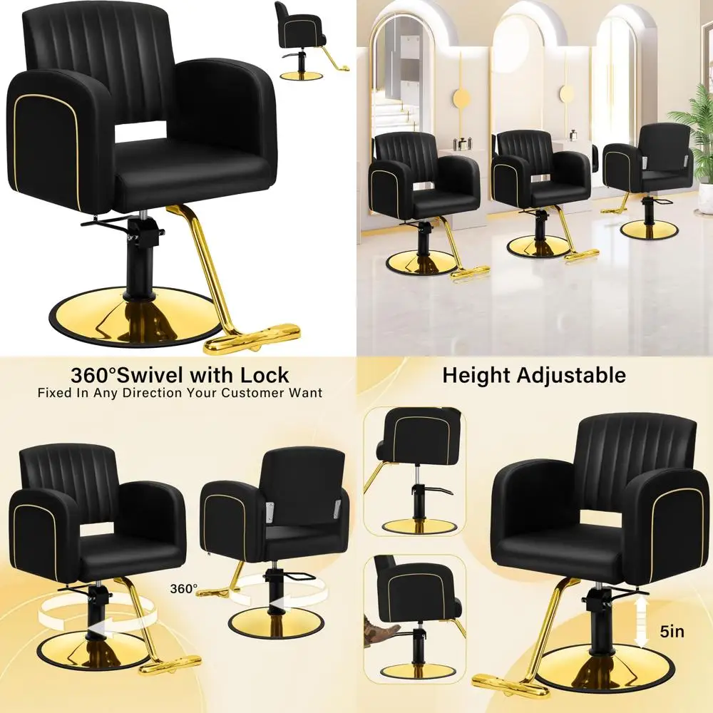 كرسي صالون لمصفف الشعر، كراسي تصفيف الشعر، كراسي صالونات التجميل الهيدروليكية الاحترافية ومعدات السبا، شاي شعر دوار 360 درجة #1