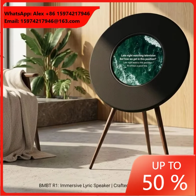 R1 Record Lyrics Speaker Floating Display Subtitles Music Speakers Home Living Room Stereo HIFI Smart Home Audio Creative Gift