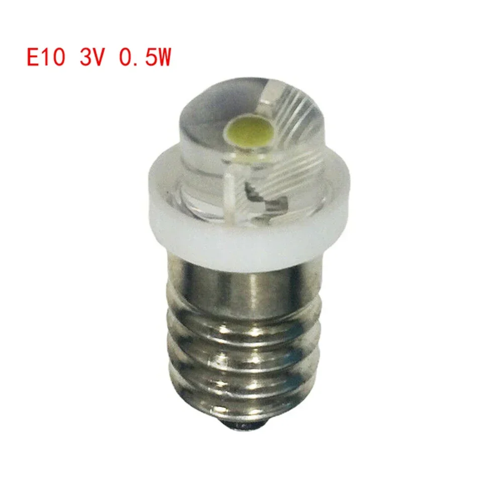 

Long-Lasting 0.5W E10 LED Bulb DC 3V/4.5V/6V 6000K Color Temperature White Light Color 180° Beam Angle Camping Equipment