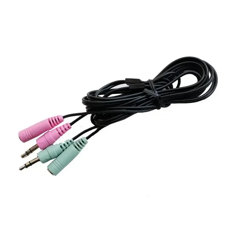 V-MOTA-Cable de extensión de Audio para auriculares, 2 enchufes, 2 conectores, 3,5mm, para tarjeta de sonido, Gaming de ordenador, 1,5 metros/4,9 pies