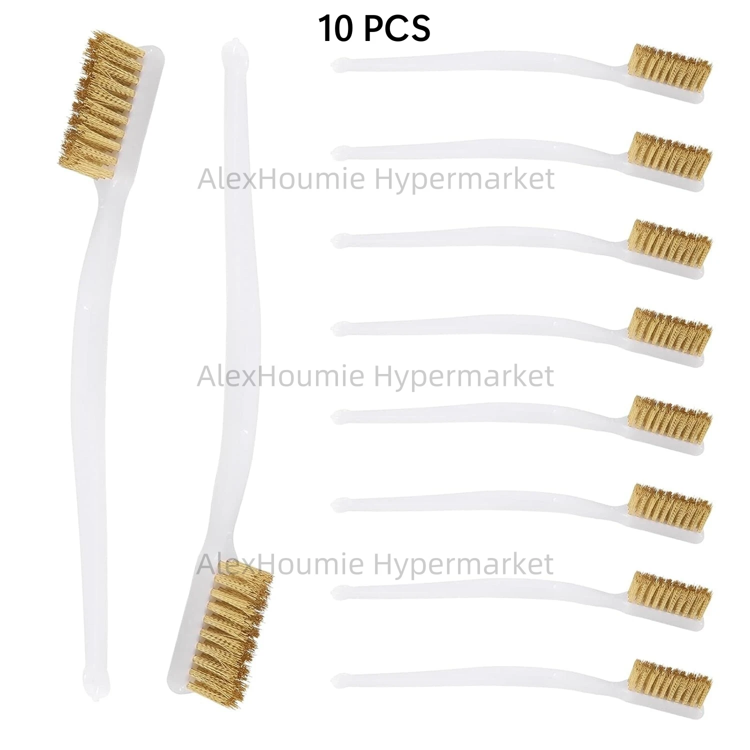 

10pcs Copper Wire Brush Small Brass Brush 3D Printer Nozzle Cleaning Copper Wire Toothbrush Tool Handle Cleaning Toothbrush