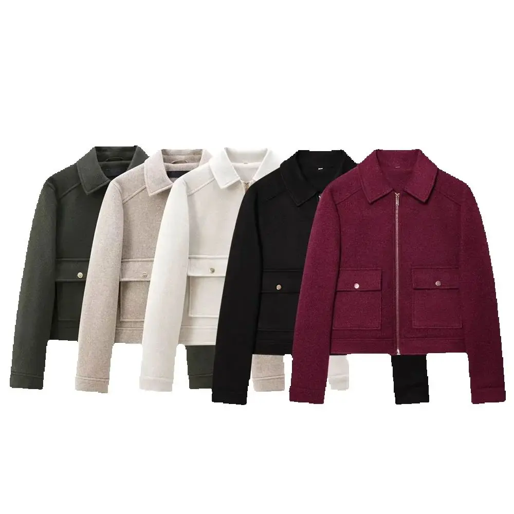 

Autumn new women's clothing European and American style daily versatile commuting zipper decoration soft jacket jacket