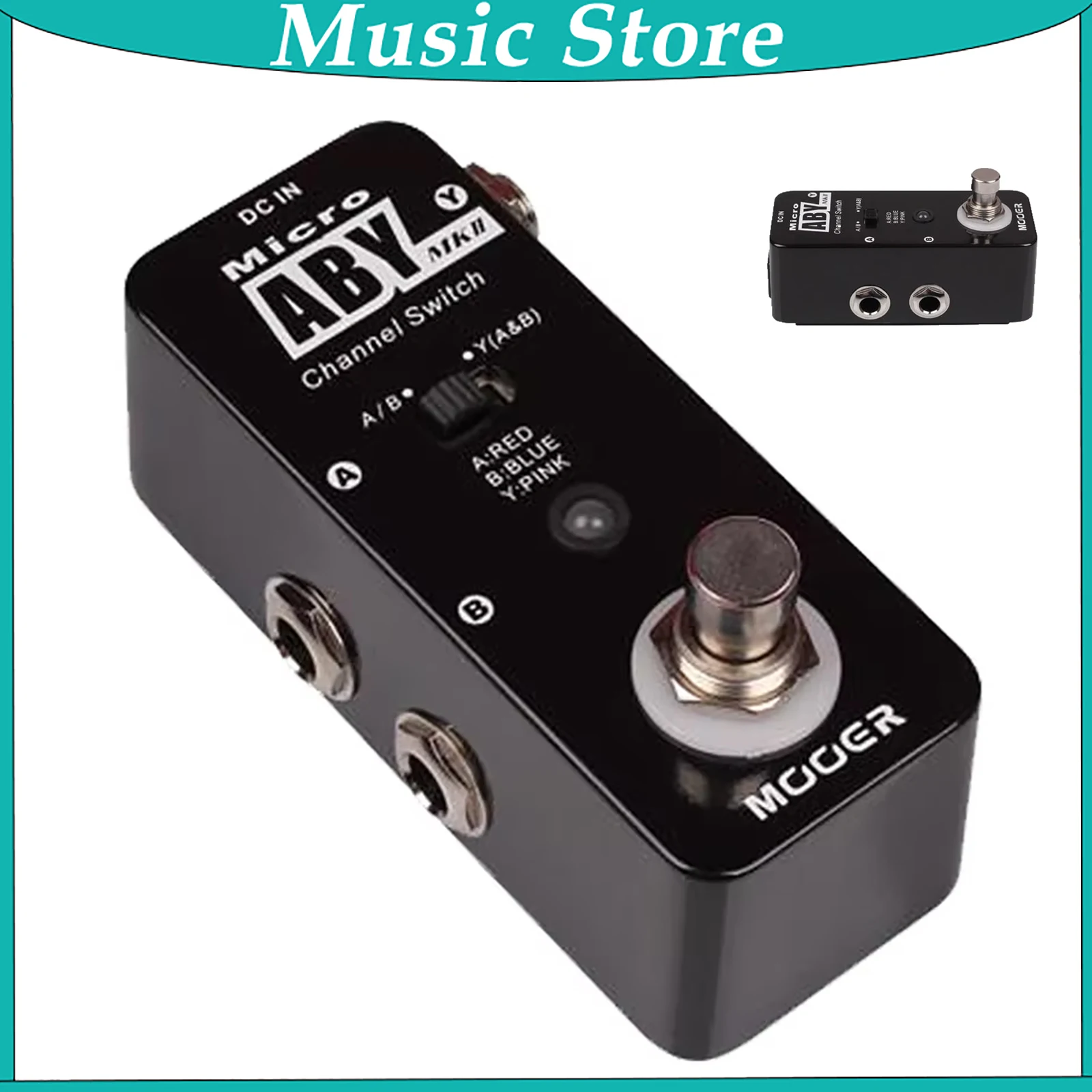 MOOER Guitar Effect Pedal Micro ABY MKII Mini Channel Switch True Bypass Metal Shell for Guitar Stage Studio Performance