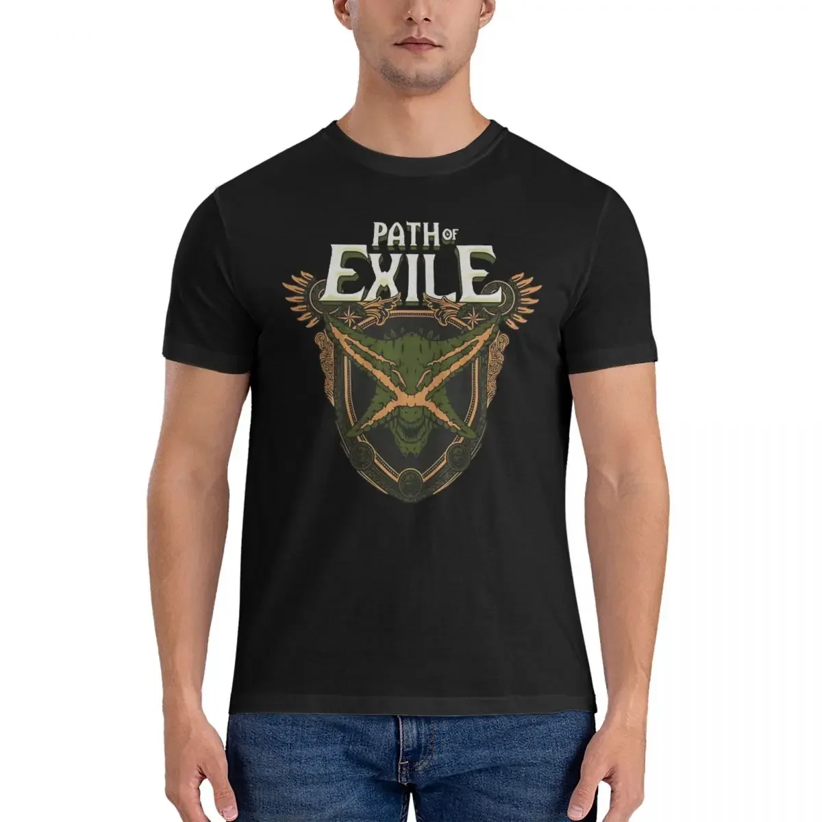 Men T-Shirt Fun Vintage Cotton Tee Shirt Short Sleeve P-Path Of Exile T Shirt Crew Neck Clothes Summer