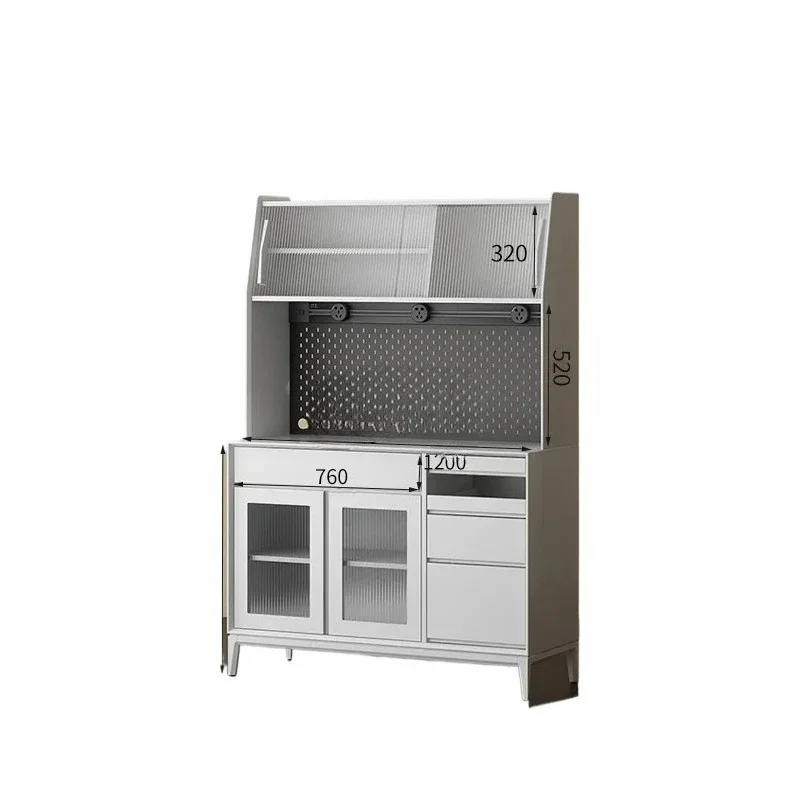 CX Minimalist Solid Wood Dining Kitchen Storage High Cabinet Modern Minimalist White Tea Locker
