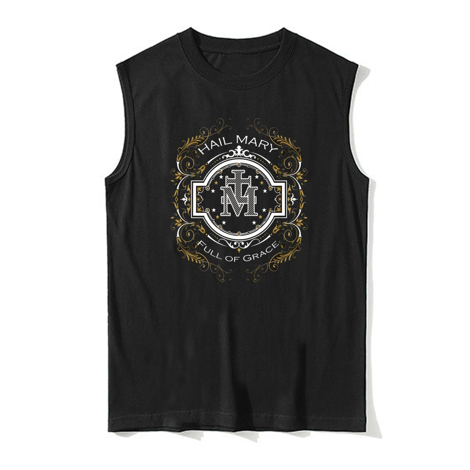 Hail Mary Full of Grace Prayer Our Blessed Mother Catholic Vests New 100% Cotton O-Neck Casual Mens Tanktop Sleeveless T-shirt