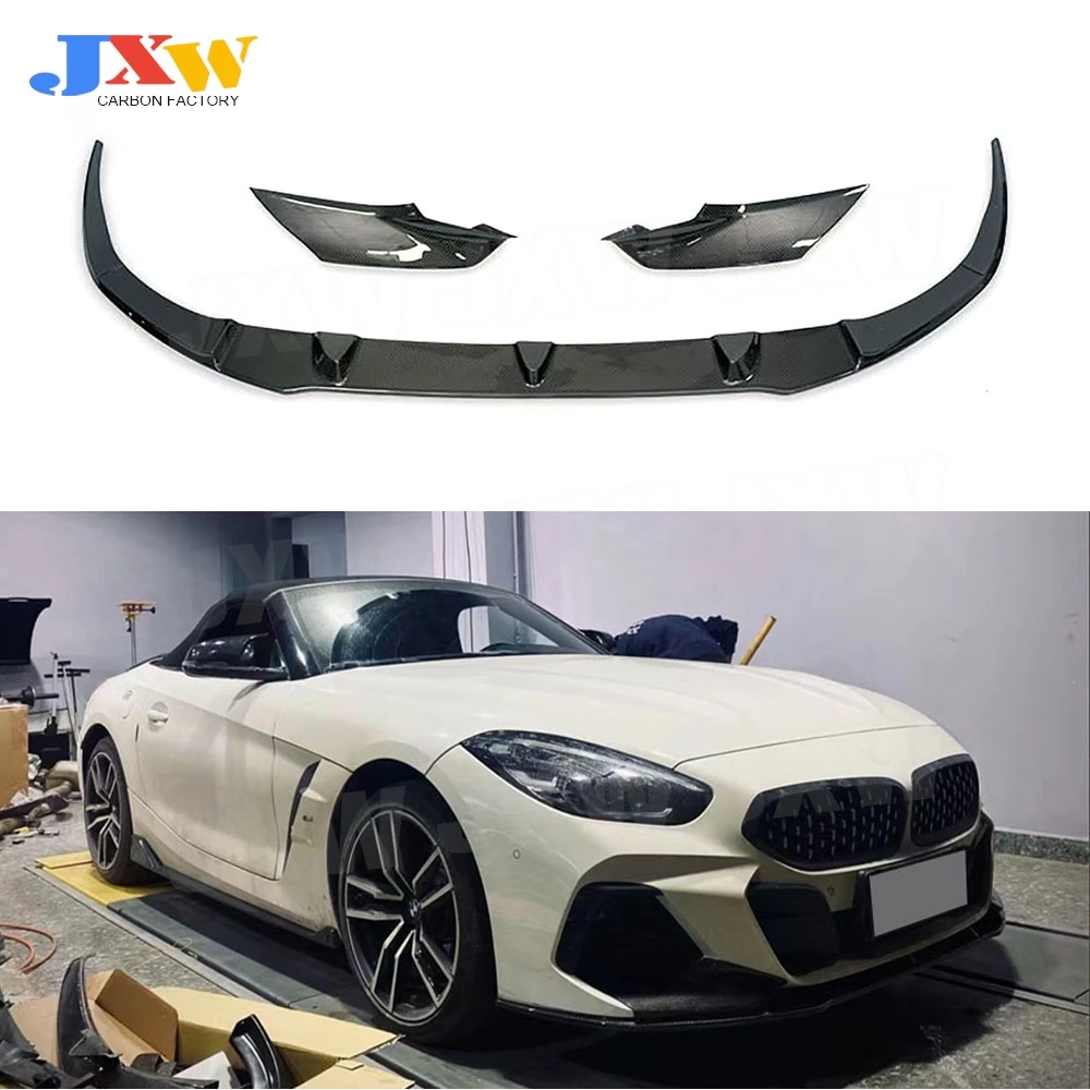 

Front Bumper Lip Spoiler With Splitters For BMW Z4 G29 M Sport 2019 2020 2021 Carbon Fiber Front Bumper Body Kits Car Styling