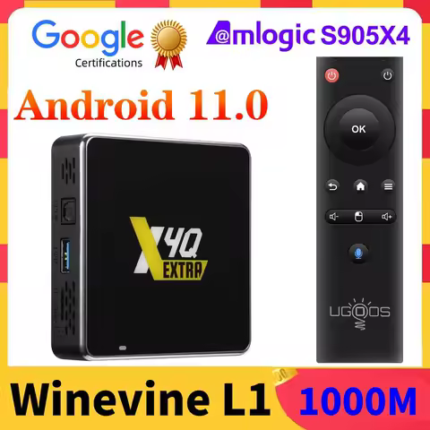 Ugoos X4Q Extra Plus Pro Cube Amlogic S905X4 TV BOX Android 11.0 X4 Pro PLUS Set Top Box 1000M BT AV1 4K Media Player Android 11