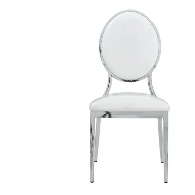 Modern Simple Stainless Steel Wedding Armchair round Backed Metal Bamboo Stool for Hotel Party