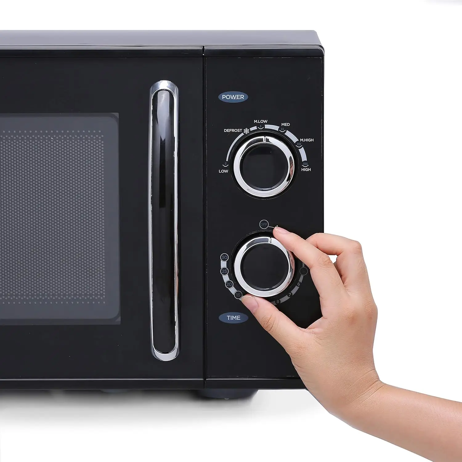 Microwave Dial putar koki komersial dengan 6 tingkat daya, Microwave kecil dengan pegangan tarik, Microwave meja 900W