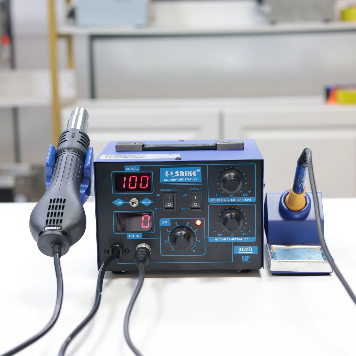 

952D high-power hot air gun disassembly welding table hot air welding table 2-in-1 electric soldering iron welding repair tool