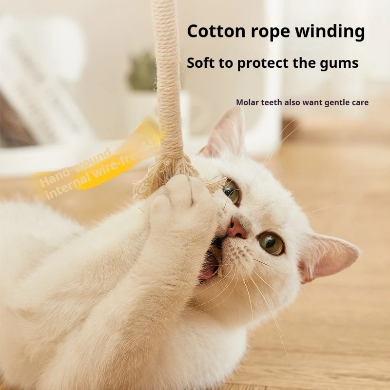 Cat Toys Biting Rope Teasing Cat Sticks Teething Sticks Are Resistant To Biting and Relieve Boredom Pet Chewing Toys