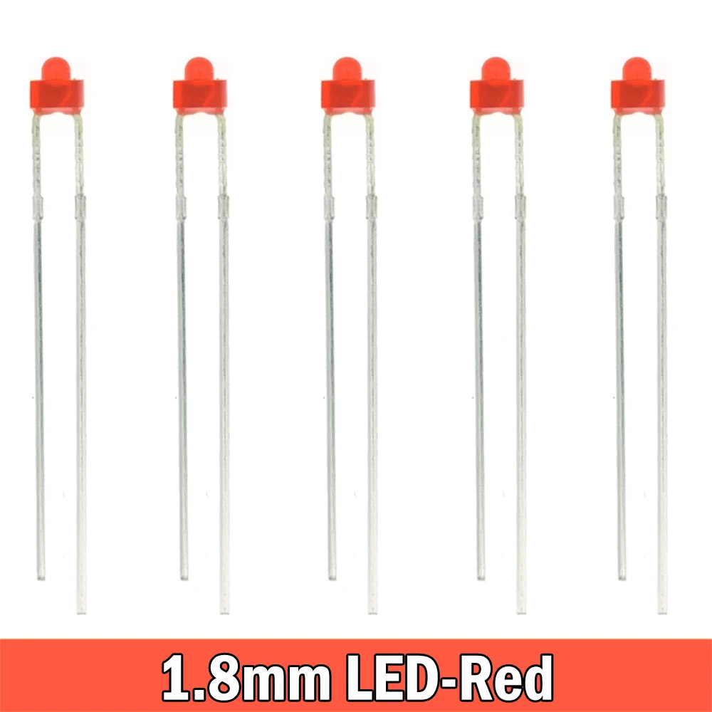 100PCS/lot 1.8mm LED Diode Light Diffused Assorted Kit Green Blue White Yellow Red COMPONENT DIY New Original