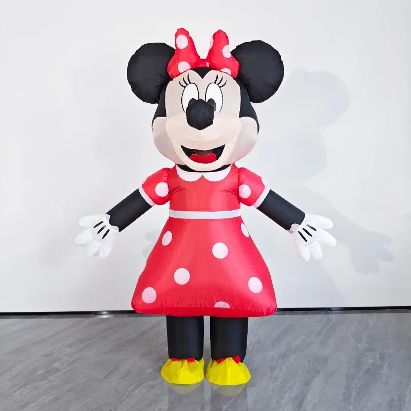 Opblaasbaar Mickey & Minnie cosplay kostuum voor volwassenen, blauw, voor Kerstmis, Halloween, feestjes en optredens.
