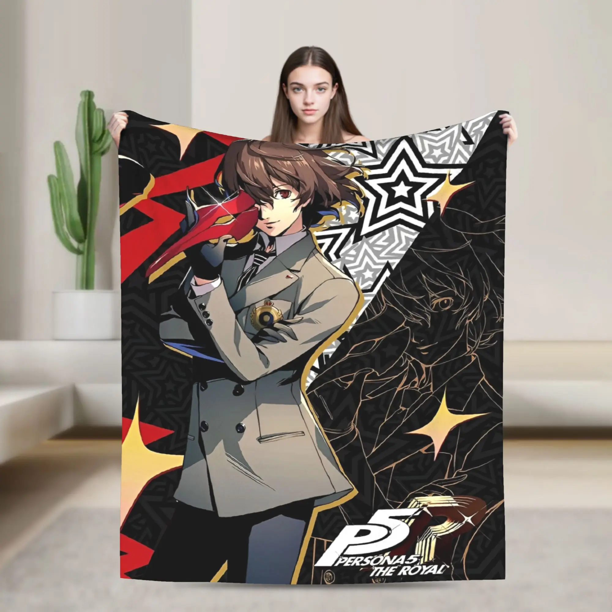 Persona  Blanket P5 Anime The Royal Flannel Funny Breathable Throw Blankets for Coverlet Spring Autumn